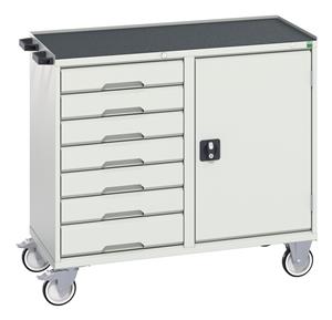 Bott Verso Mobile  Drawer Cupboard  Tool Trolleys and Tool Butlers Verso Roller Butler 1 Door 7 Drawer Top Tray